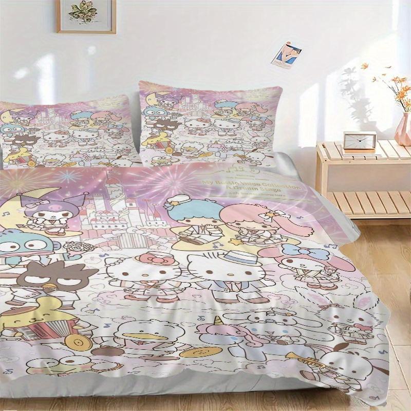 3pcs Sanrio Hello Kitty and Friends Printed Quilt Set - Includes 1 Quilt Cover and 2 Pillowcases, Machine Washable - Suitable for All Seasons.W10 135x200cm
3pcs Sanrio Hello Kitty and Friends Printed Quilt Set - Includes 1 Quilt Cover and 2 Pillowcases, Machine Washable - Suitable for All Seasons.W10 135x200cm