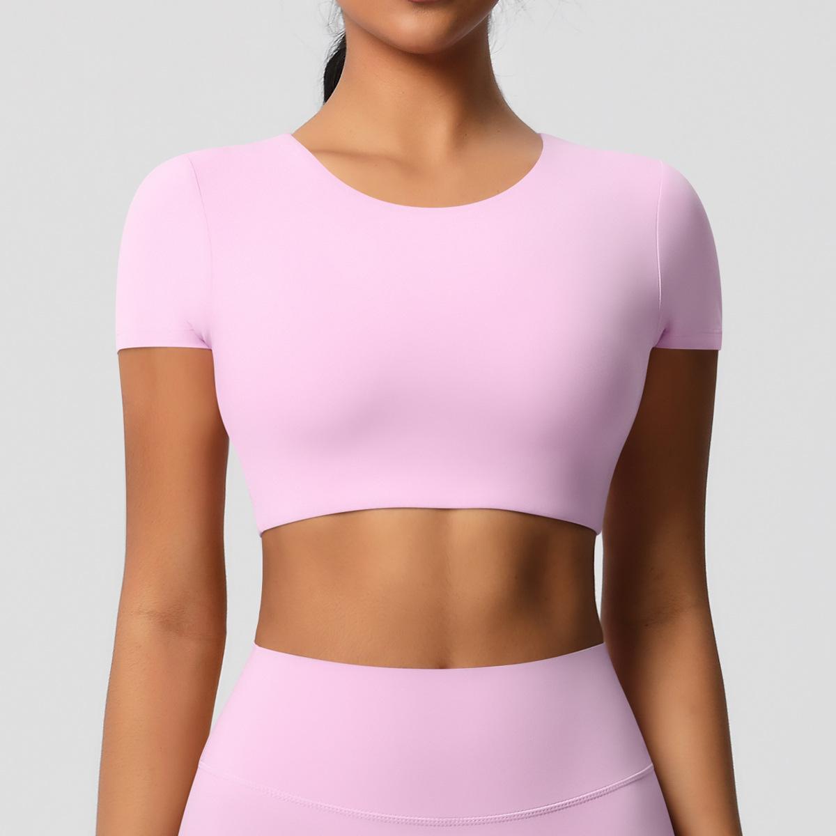 Двусторонний брашированный нагрудный пуш-ап, облегающий костюм для йоги с короткими рукавами, топ-футболка для пилатеса, бега, спорта для женщин S розовый
Двусторонний брашированный нагрудный пуш-ап, облегающий костюм для йоги с короткими рукавами, топ-футболка для пилатеса, бега, спорта для женщин S розовый