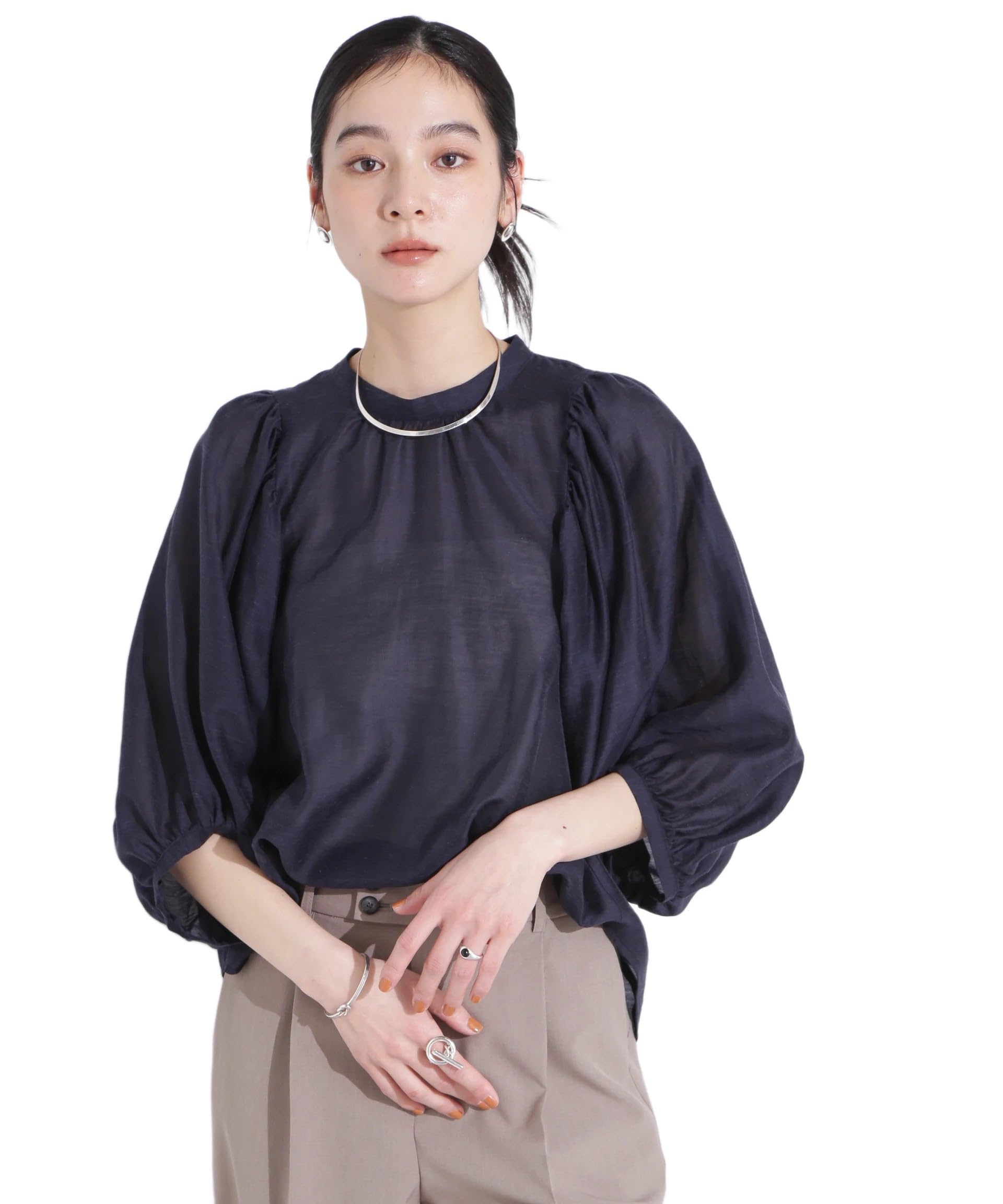 Nano Universe Linen Blend Sheer Volume Sleeve Size F Women s Blouse, (120), Navy, 669-5120317
Nano Universe Linen Blend Sheer Volume Sleeve Size F Women s Blouse, (120), Navy, 669-5120317