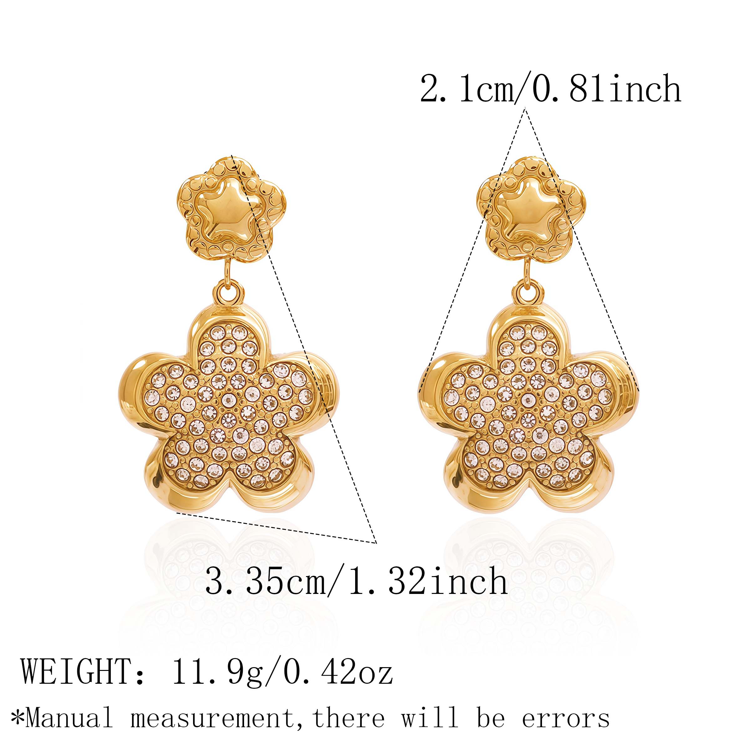 Stainless Steel Trendy White Flower Zircon Earrings For Women 18K Gold PVD Plated Earrings Dainty Drop Earring for Her Gift 2026
Stainless Steel Trendy White Flower Zircon Earrings For Women 18K Gold PVD Plated Earrings Dainty Drop Earring for Her Gift 2026