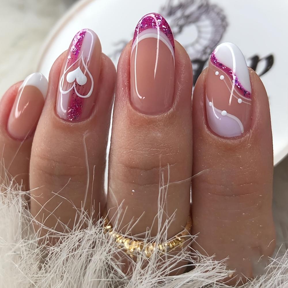24Pcs water drop press-on nails with shiny heart patterns, sweet Valentine s Day style for daily wear. 24pcs
24Pcs water drop press-on nails with shiny heart patterns, sweet Valentine s Day style for daily wear. 24pcs