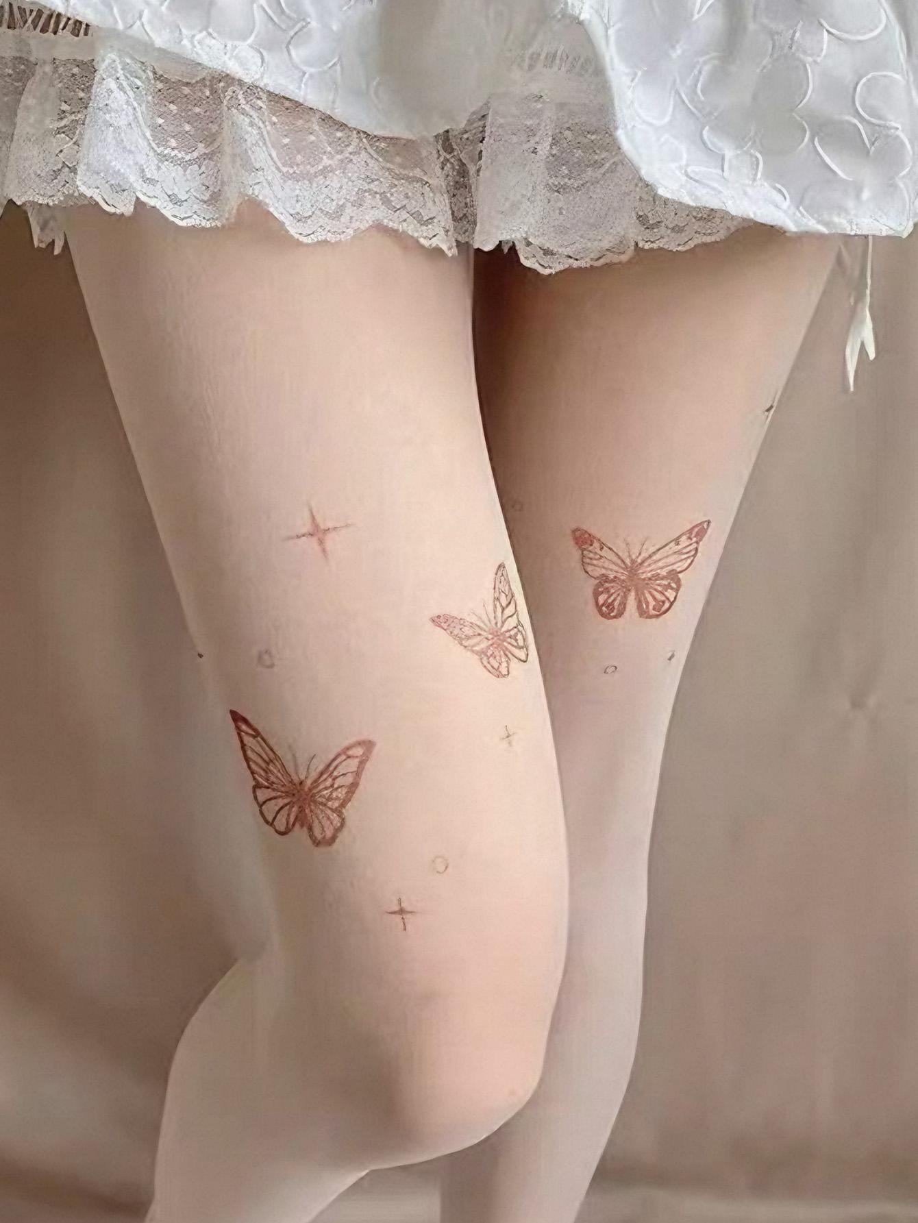 Women S Nude Effect Sheer Tights With Pink Butterfly Print, High Elasticity Soft Hosiery For Jk Uniforms & Kawaii Outfits S
Women S Nude Effect Sheer Tights With Pink Butterfly Print, High Elasticity Soft Hosiery For Jk Uniforms & Kawaii Outfits S
