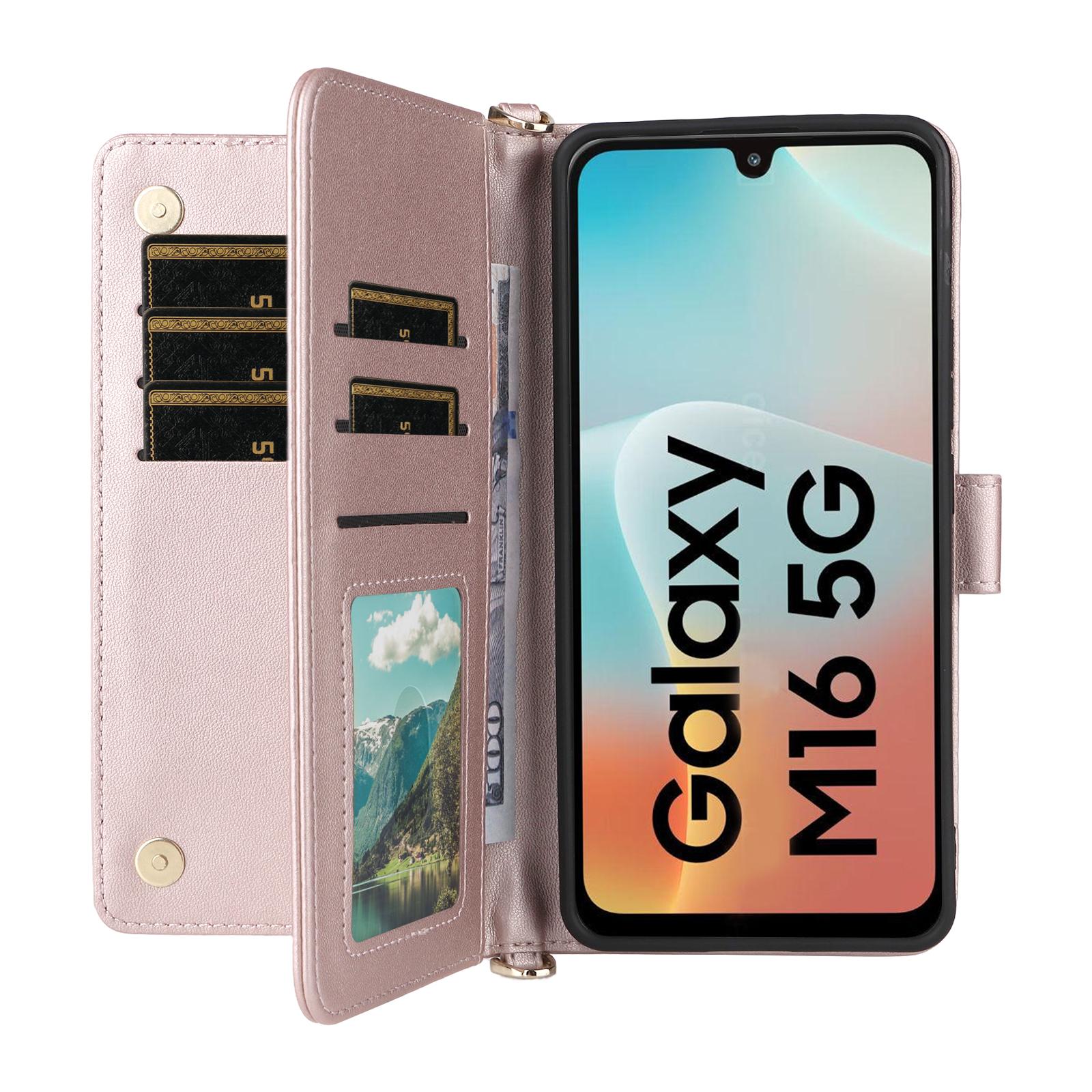 For Samsung Galaxy M16 5G/F16 5G Wallet Case with Shoulder/Wrist Strap Leather Phone Cover Stand Rose
For Samsung Galaxy M16 5G/F16 5G Wallet Case with Shoulder/Wrist Strap Leather Phone Cover Stand Rose