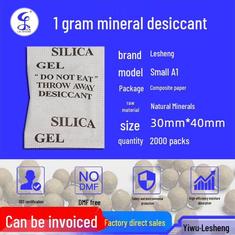 Пакеты с экологически чистым осушителем 1 г (Серый Минеральный/Прозрачный Силикагель) - 3,5x4 см, 2000 пакетиков/мешок
Пакеты с экологически чистым осушителем 1 г (Серый Минеральный/Прозрачный Силикагель) - 3,5x4 см, 2000 пакетиков/мешок