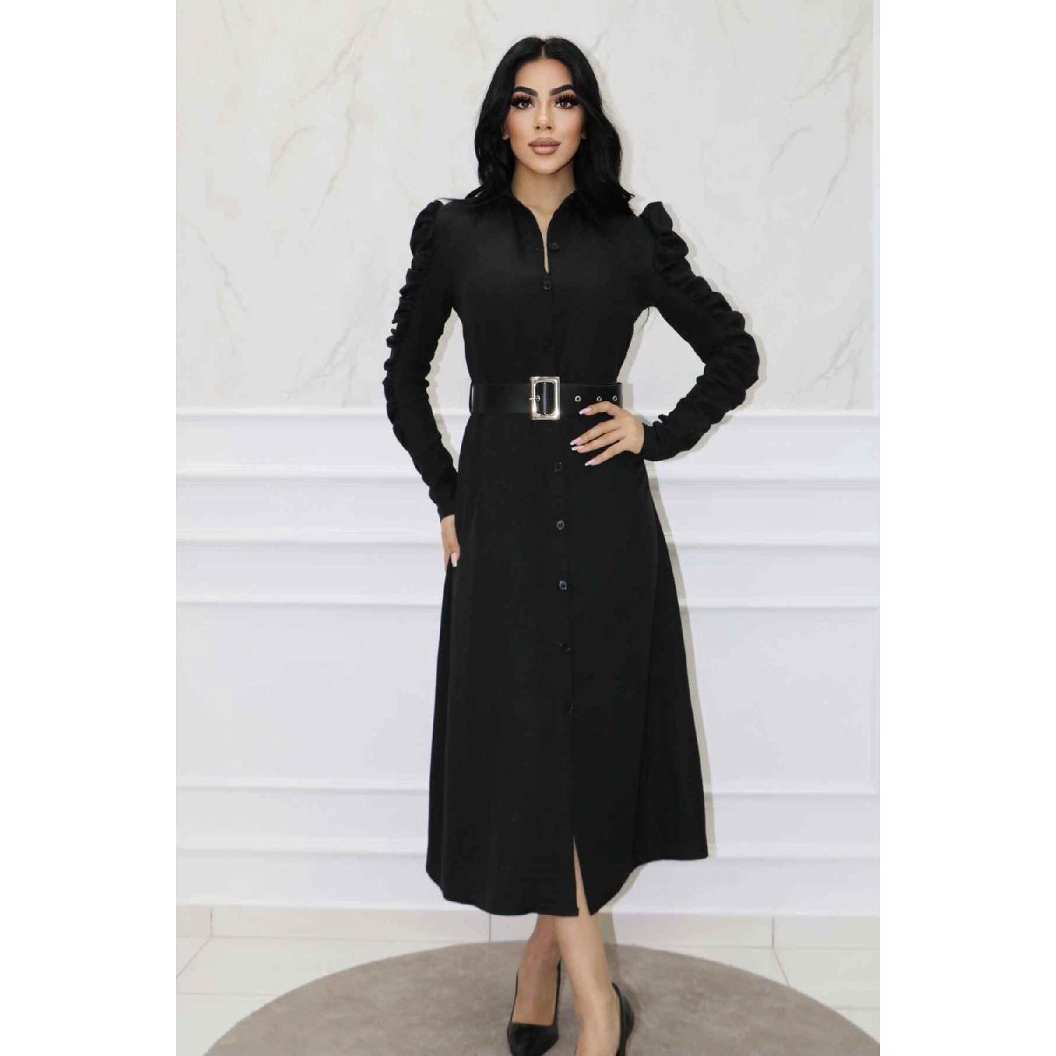 Linda Linen Design Sleeves Gathered Belt Button Accessory Below Knee Casual Dress S чорний
Linda Linen Design Sleeves Gathered Belt Button Accessory Below Knee Casual Dress S чорний