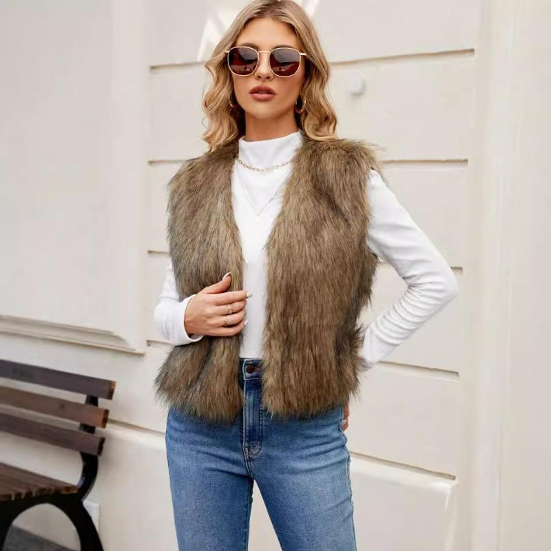 Collar Short Ladies Imitation Leather Jacket Vest Top Faux Fur Vest S
Collar Short Ladies Imitation Leather Jacket Vest Top Faux Fur Vest S
