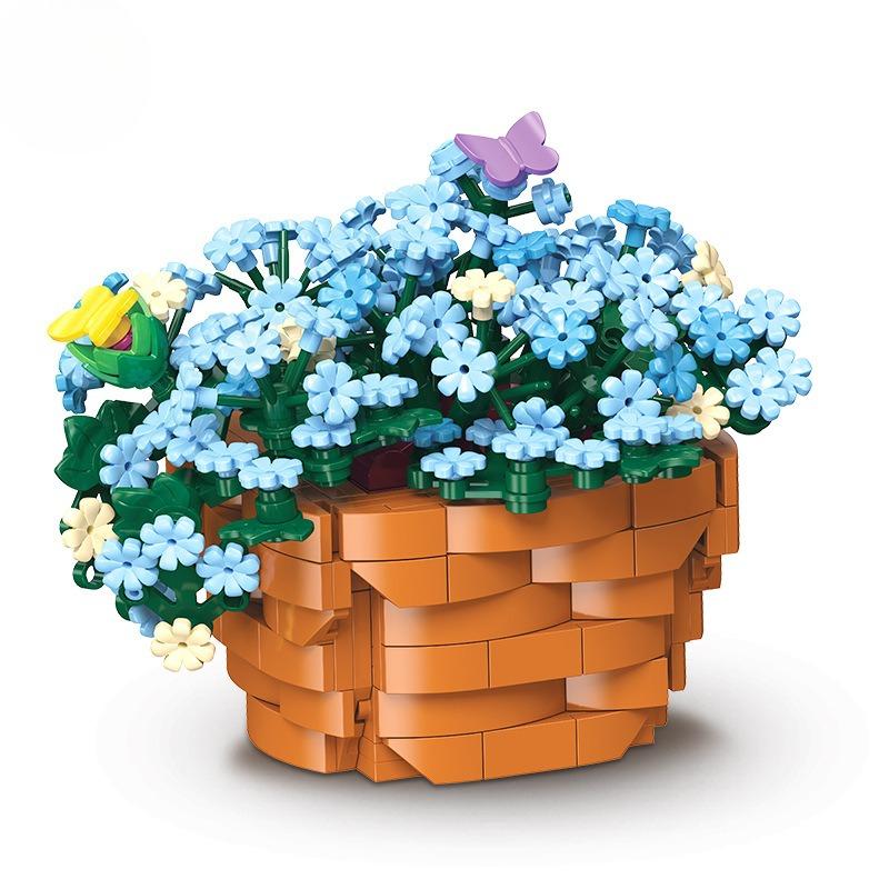 Building Block Flower Model Blue Snowflake Pot DIY Gift Small Particle Bricks Creative Home Decor
Building Block Flower Model Blue Snowflake Pot DIY Gift Small Particle Bricks Creative Home Decor