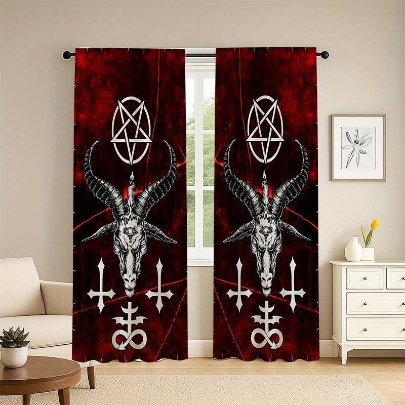 2pc Gothic Blackout Curtains – Pentagram & Baphomet Print Deep Red & Black for Bedroom Living Room & Office 100*130 Grommet Top 1pcs
2pc Gothic Blackout Curtains – Pentagram & Baphomet Print Deep Red & Black for Bedroom Living Room & Office 100*130 Grommet Top 1pcs