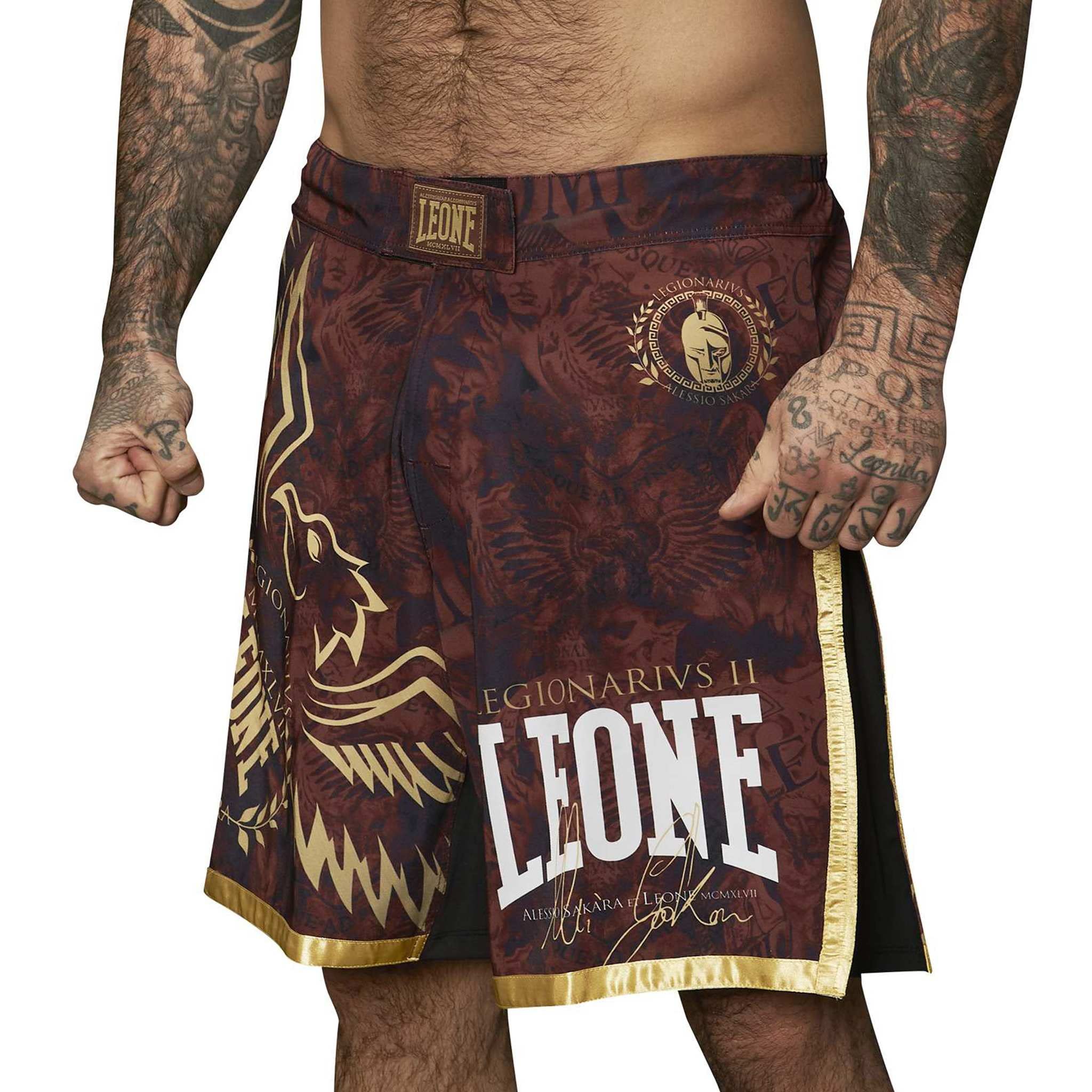 Leone 1947 LEGIONARIVS II MMA SHORTS in Pompeian Red/Gold
Leone 1947 LEGIONARIVS II MMA SHORTS in Pompeian Red/Gold