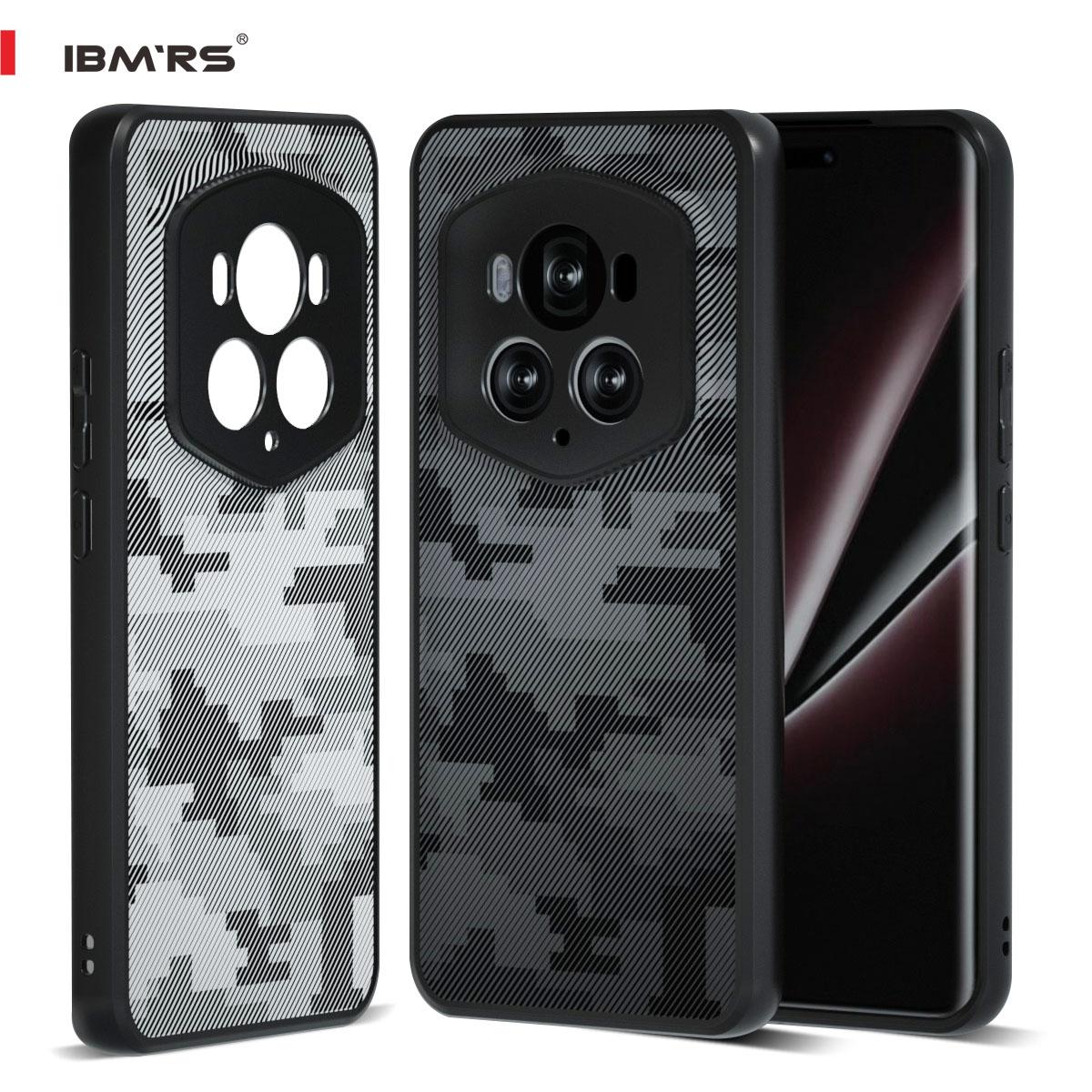 (В комплекте ремешок на запястье)Чехол для телефона IBMRS for Honor Magic6 RSR Porsche Design, ударопрочный, военного уровня, черный камуфляж