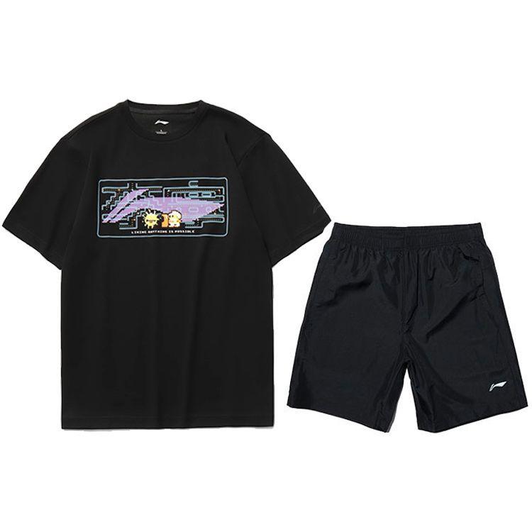 Li-Ning Cartoon Print Round Neck Short Sleeve T-Shirt And Five-Point Shorts Casual Sports Set Men sets AHSR340-12+AKSS985-1 M
Li-Ning Cartoon Print Round Neck Short Sleeve T-Shirt And Five-Point Shorts Casual Sports Set Men sets AHSR340-12+AKSS985-1 M