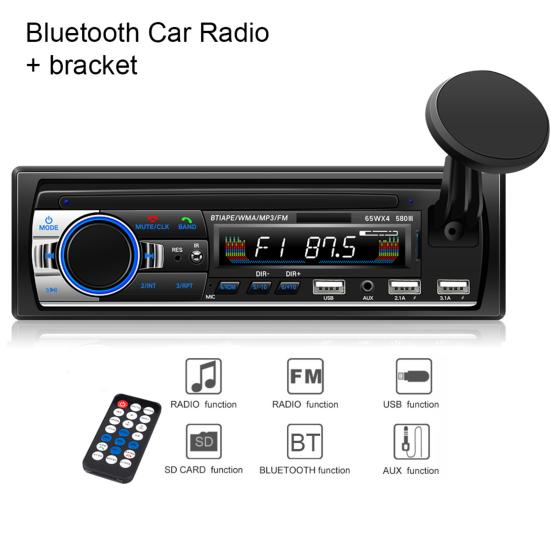 580 Универсальный 3 USB Bluetooth-совместимый автомобильный радиоприемник FM Mp3-плеер-передатчик с кронштейном
580 Универсальный 3 USB Bluetooth-совместимый автомобильный радиоприемник FM Mp3-плеер-передатчик с кронштейном