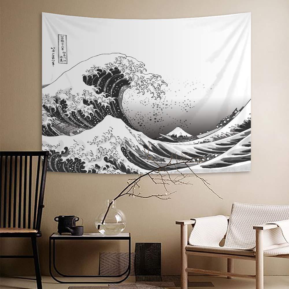VIKAMA Black and White Kanagawa Surfer Tapestry Bohemian Style Bedroom Dormitory Aesthetic Wall Hanging Home Decor 74x94cm(29x37in)
VIKAMA Black and White Kanagawa Surfer Tapestry Bohemian Style Bedroom Dormitory Aesthetic Wall Hanging Home Decor 74x94cm(29x37in)