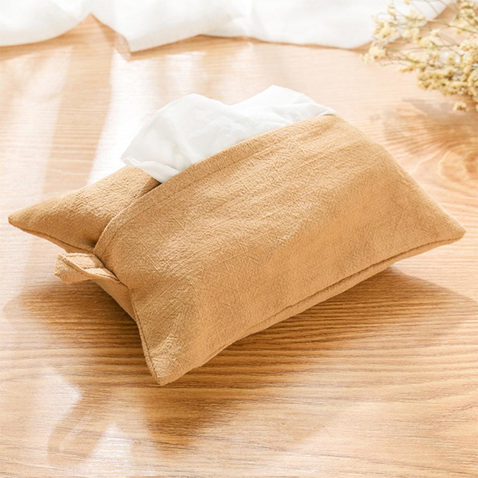 Набор из 2 подвесных держателей для салфеток, чехлов для коробок из ткани, контейнеров для бумажных полотенец, мешков для хранения из хлопчатобумажной ткани «рами», домашнего декора