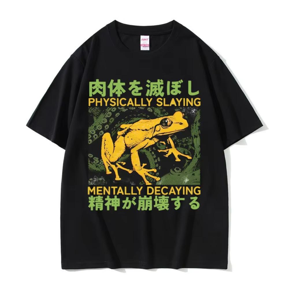 Physically Slaying Unisextally Decaying T Shirt Funny Japanese Style Frog Meme Tshirt Unisex Women Frogs Lover Casual Ocollar Tshirt M
Physically Slaying Unisextally Decaying T Shirt Funny Japanese Style Frog Meme Tshirt Unisex Women Frogs Lover Casual Ocollar Tshirt M