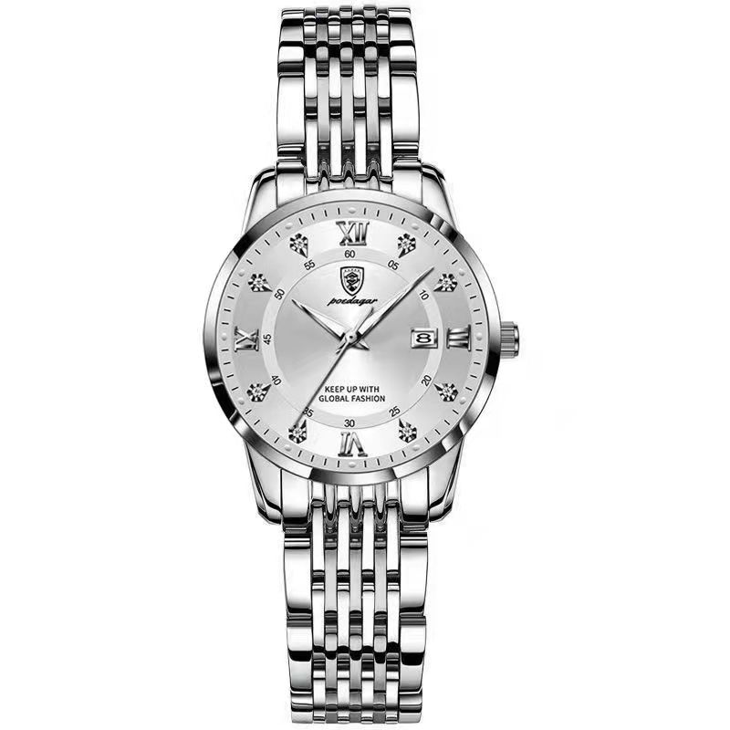 POEDAGAR Original Woman Watch Waterproof Stainless Steel Luminous Date Fashion Ladies Wristwatch Business Quartz Watches срібний/білий
POEDAGAR Original Woman Watch Waterproof Stainless Steel Luminous Date Fashion Ladies Wristwatch Business Quartz Watches срібний/білий