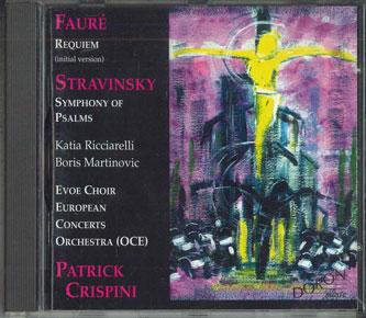CD PATRICK CRISPINI - Faure, Requiem Stravinsky, Symphon DRC3021 DORON 2000 Japan Classical Used
CD PATRICK CRISPINI - Faure, Requiem Stravinsky, Symphon DRC3021 DORON 2000 Japan Classical Used