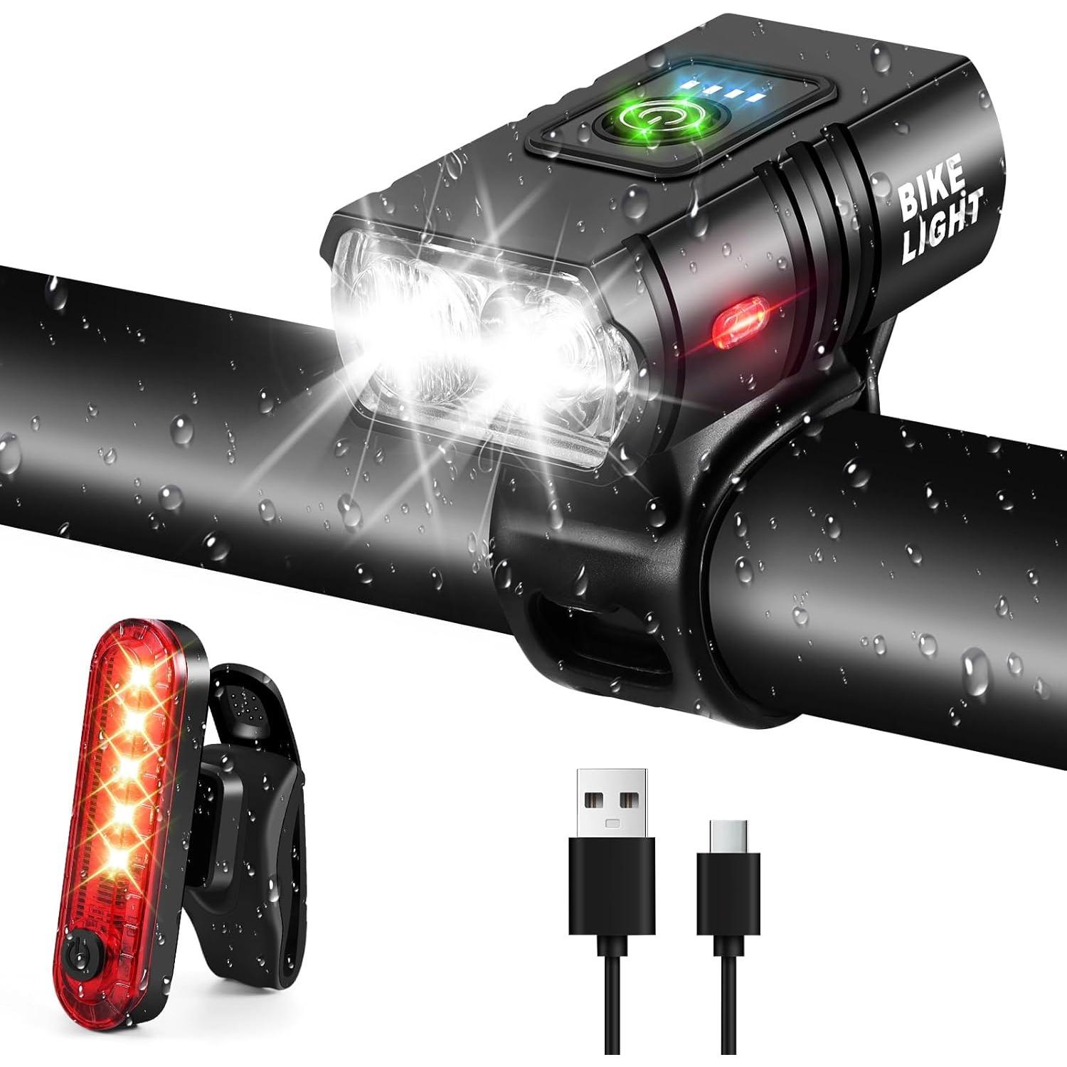 Super Bright Bike Lights, Front and Back, 6 Light Modes, IPX5 Waterproof, USB Rechargeable, Easy to Install Mountain Bikes чорний
Super Bright Bike Lights, Front and Back, 6 Light Modes, IPX5 Waterproof, USB Rechargeable, Easy to Install Mountain Bikes чорний