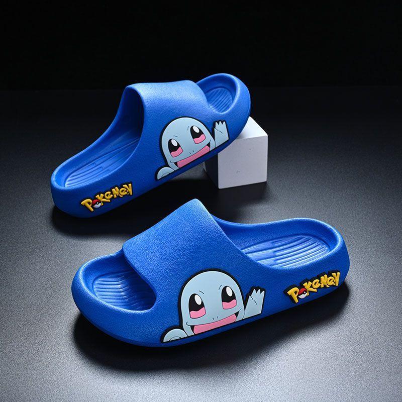 Тематические Покемон Очаровательные Мальчиковые Тапочки с Нескользящим Мягким Материалом ЭВА для Ношения Летом 44-45 синий