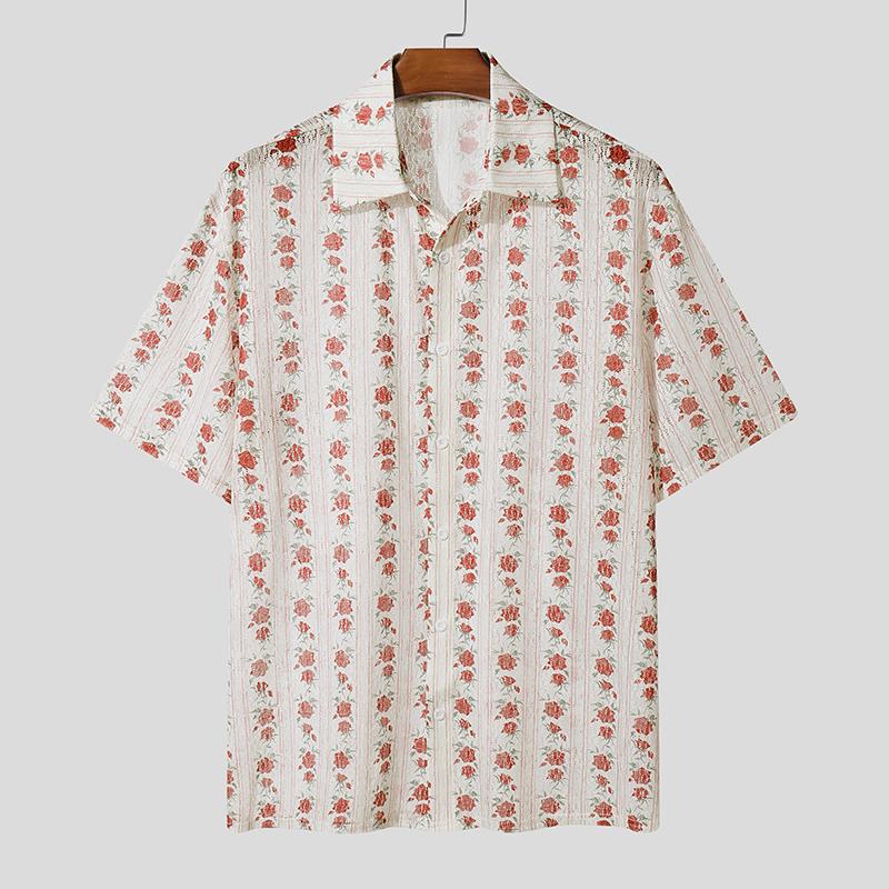 INCERUN Summer Men Lapel Neck Short Sleeve Lace Crochet Hollow Casual Shirts S рожевий
INCERUN Summer Men Lapel Neck Short Sleeve Lace Crochet Hollow Casual Shirts S рожевий