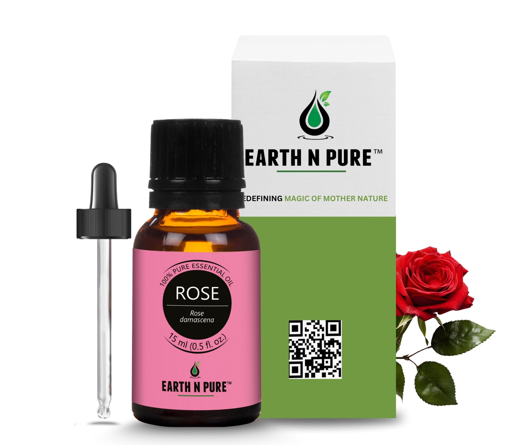 Earth N Pure Rose (Gulab Oil) Essential Oil Natural and Therapeutic Grade with Glass Dropper 15 ml
Earth N Pure Rose (Gulab Oil) Essential Oil Natural and Therapeutic Grade with Glass Dropper 15 ml