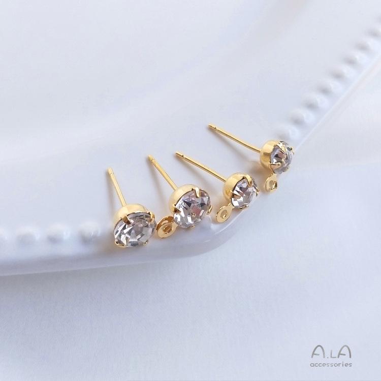 18K Gold-Plated Zircon and Diamond Stud Earrings with Pendant and Jump Rings - Handmade DIY Jewelry Accessory 5mm zircon with pendant earrings, 1 pair, 2 pieces
18K Gold-Plated Zircon and Diamond Stud Earrings with Pendant and Jump Rings - Handmade DIY Jewelry Accessory 5mm zircon with pendant earrings, 1 pair, 2 pieces