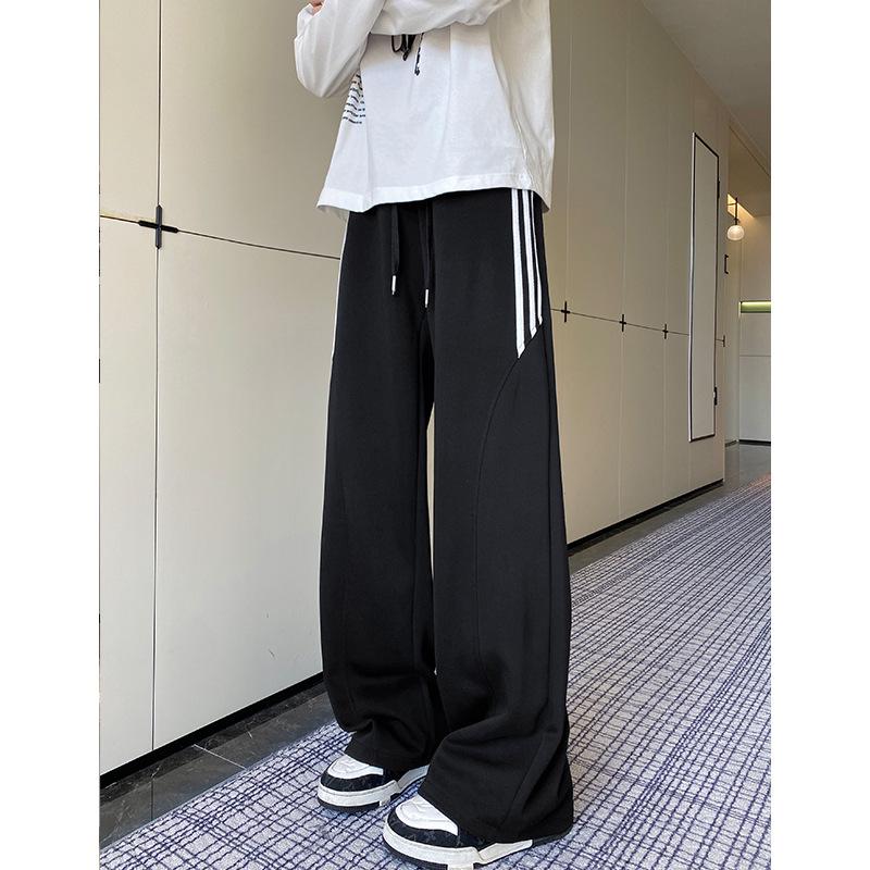 Чоловічі модні смугасті широкі спортивні штани: Весняно-осінній повсякденний, вільний, спортивний одяг прямого крою XL чорний
Чоловічі модні смугасті широкі спортивні штани: Весняно-осінній повсякденний, вільний, спортивний одяг прямого крою XL чорний