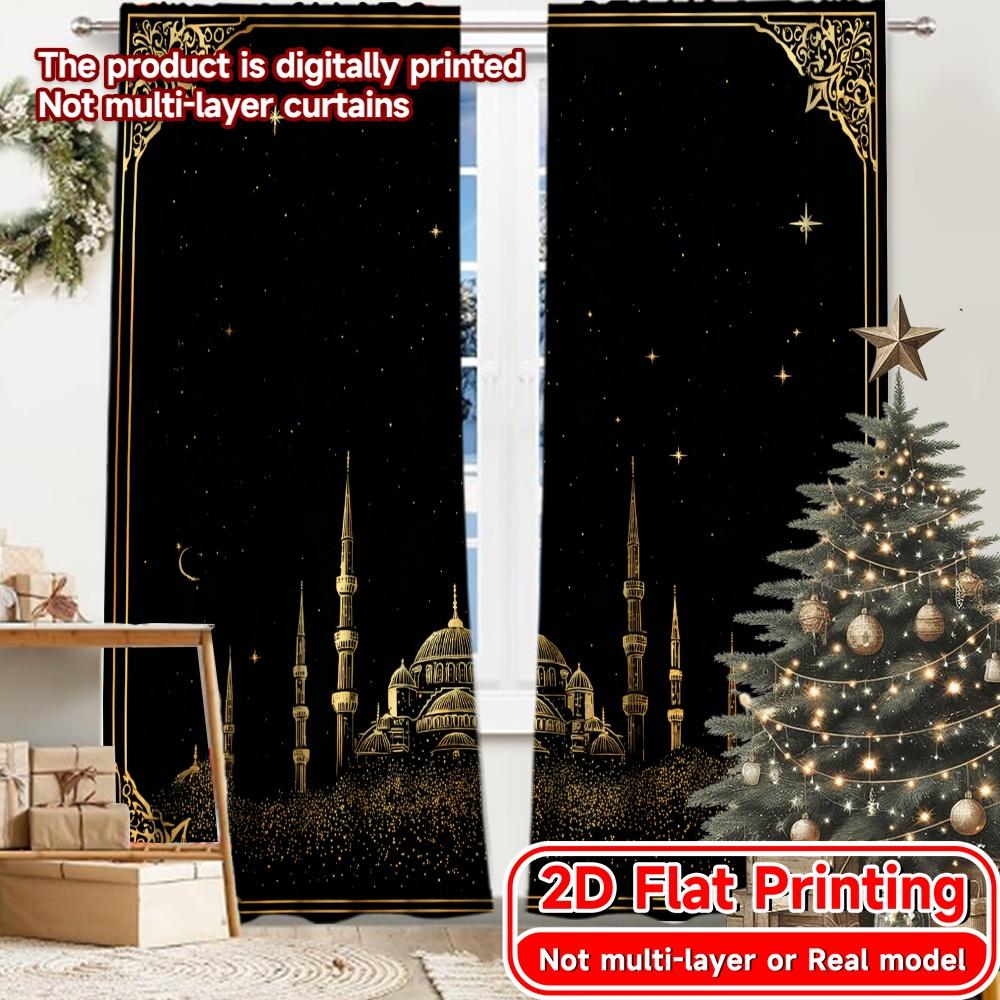 2D Flat Printing 2pcs Golden Mosque Fashionable Modern Curtains Fabric Curtains Art Deco Festive for Living Room Bedroom & Home 100*130 Grommet Top 1pcs
2D Flat Printing 2pcs Golden Mosque Fashionable Modern Curtains Fabric Curtains Art Deco Festive for Living Room Bedroom & Home 100*130 Grommet Top 1pcs