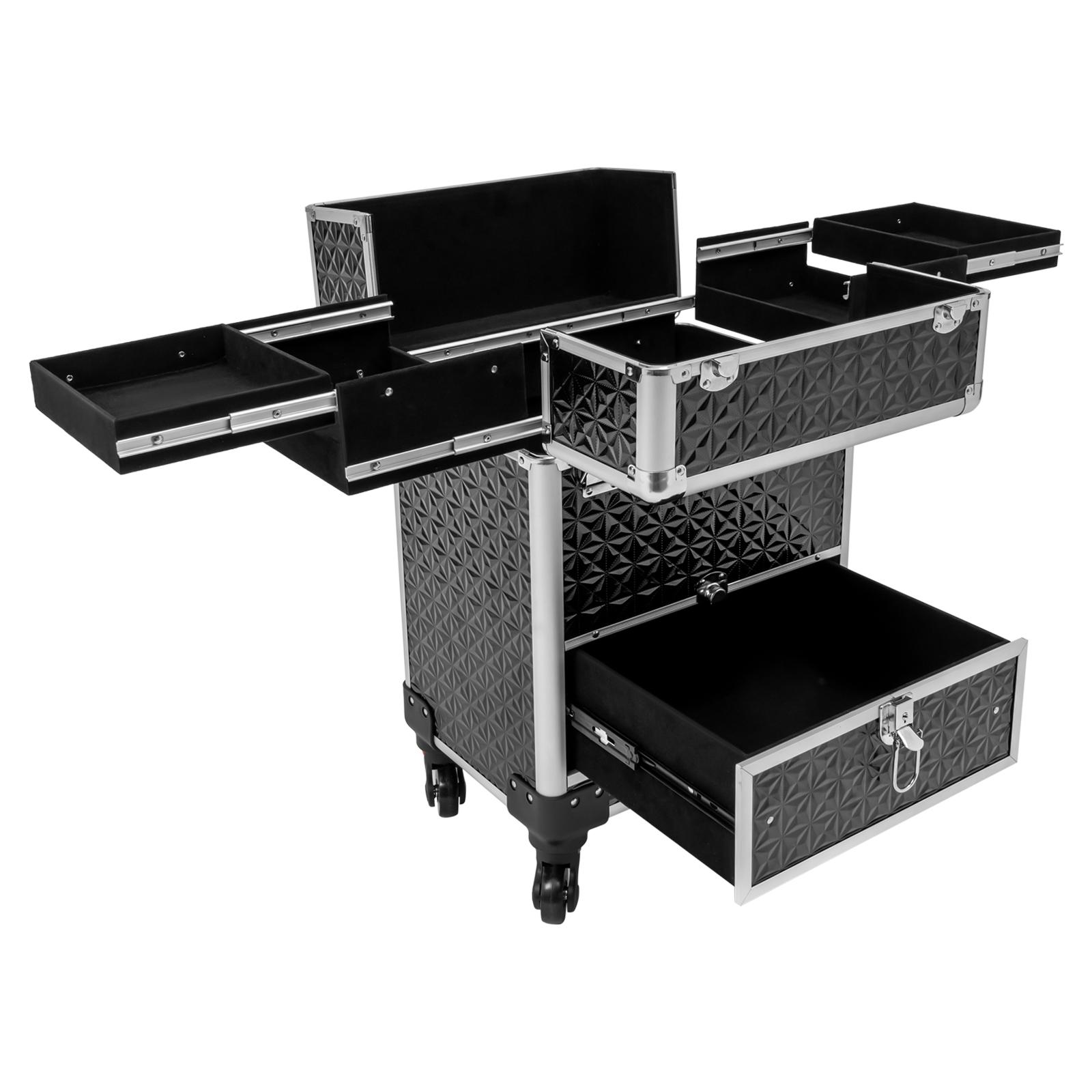 Black Rolling Makeup Case, Makeup Case, Makeup Case with 4 Universal Wheels Wrapped Corners for Wedding Makeup Scenarios чорний
Black Rolling Makeup Case, Makeup Case, Makeup Case with 4 Universal Wheels Wrapped Corners for Wedding Makeup Scenarios чорний