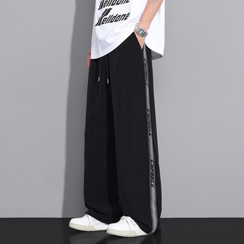 Men s Gray Wide Leg Sweatpants - Side Stripe Letter Print Drawstring Waist Casual Track Pants M чорний
Men s Gray Wide Leg Sweatpants - Side Stripe Letter Print Drawstring Waist Casual Track Pants M чорний