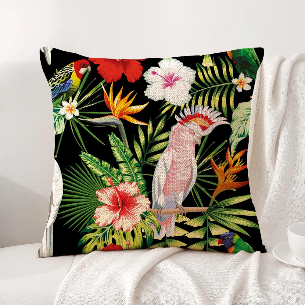 Tropical Parrots Flowers Palm Leaves Cushion Cover Natural Linen Organic Fabric DoubleSided Printing Breathable Perfect Decor 30x30cm
Tropical Parrots Flowers Palm Leaves Cushion Cover Natural Linen Organic Fabric DoubleSided Printing Breathable Perfect Decor 30x30cm