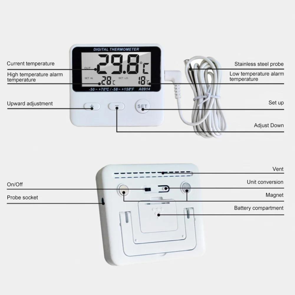 External Sensor Digital Thermometer for Refrigerator and Environment Use Simple Operation and Accurate Temperature Display China Mainland
External Sensor Digital Thermometer for Refrigerator and Environment Use Simple Operation and Accurate Temperature Display China Mainland