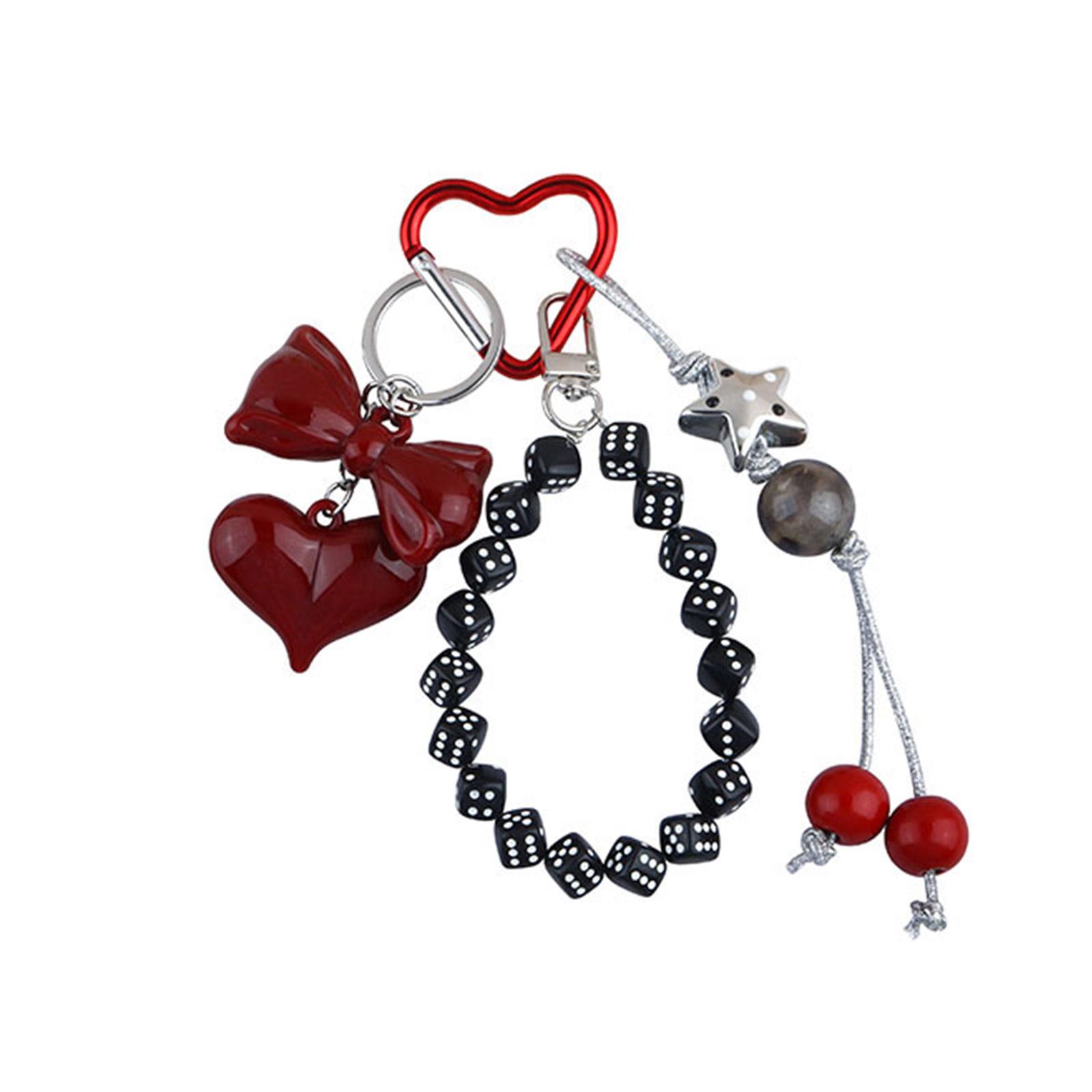 Cute Red Love Bowknot Dice Bead Keychain Charm Durable Handbag & Smartphone Hanging Decor for Women and Students T2
Cute Red Love Bowknot Dice Bead Keychain Charm Durable Handbag & Smartphone Hanging Decor for Women and Students T2