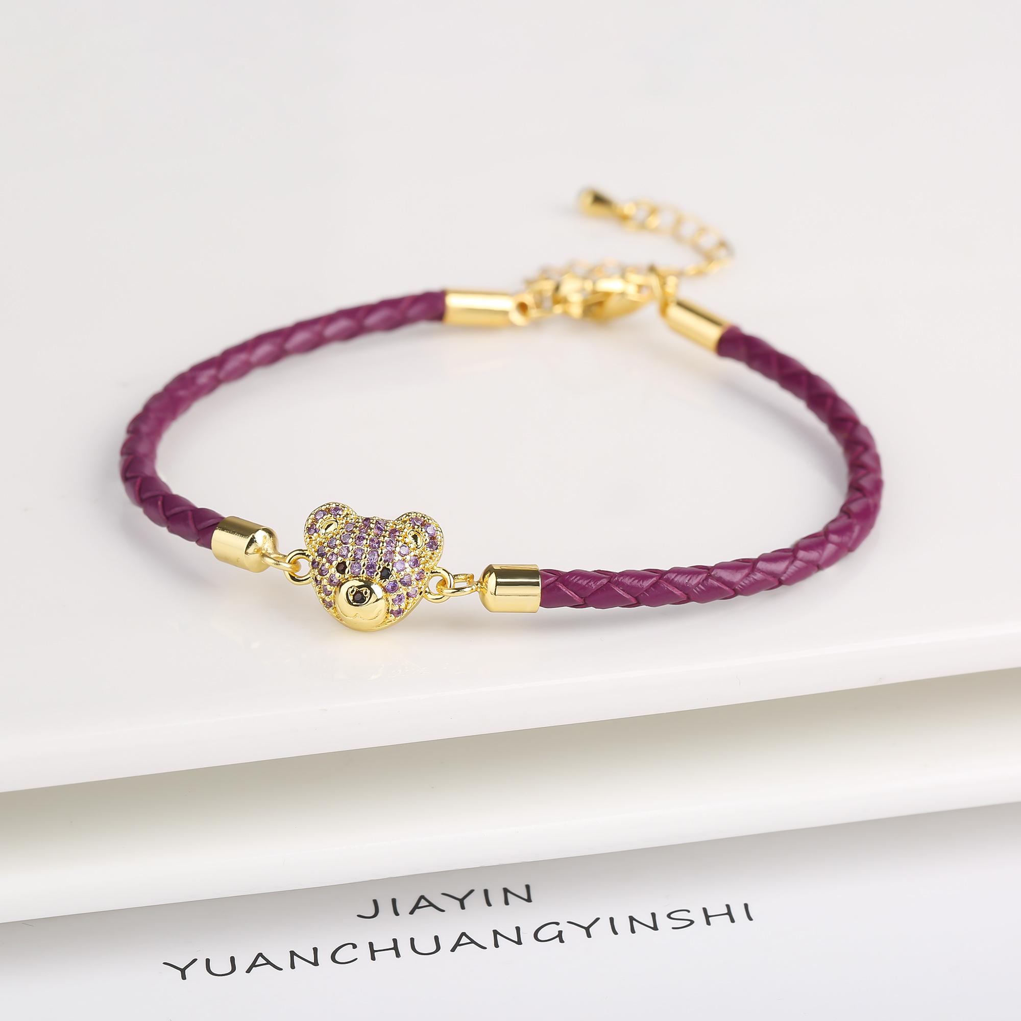 Adjustable Leather Braided Zirconia Bear Bracelet Classic Woman Animal Bracelet Fashion for Party Zircon Gift Accessories
Adjustable Leather Braided Zirconia Bear Bracelet Classic Woman Animal Bracelet Fashion for Party Zircon Gift Accessories