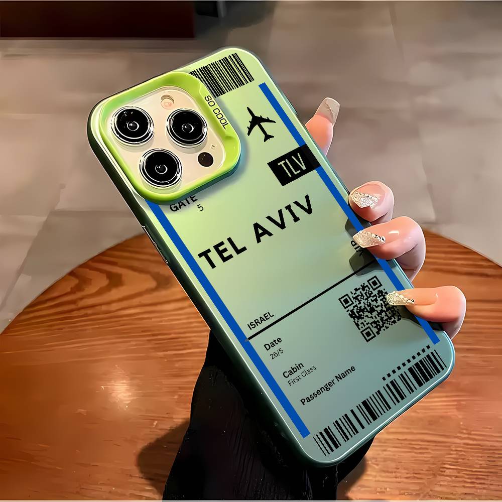 Israel Plane Travel Ticket Phone Case For iPhone 16 15 14 13 12 11 Plus Pro Max multicolor Aurora laser Shockproof Funda Cover iphone14
Israel Plane Travel Ticket Phone Case For iPhone 16 15 14 13 12 11 Plus Pro Max multicolor Aurora laser Shockproof Funda Cover iphone14