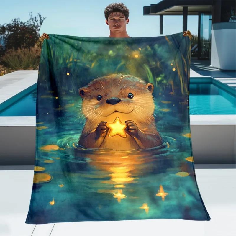 Cute Otter Holding Star Blanket Fantasy Animal Design Soft Fleece Throw Home Decor Gift Idea Magical Nature Theme Cozy Warmth 70x100CM
Cute Otter Holding Star Blanket Fantasy Animal Design Soft Fleece Throw Home Decor Gift Idea Magical Nature Theme Cozy Warmth 70x100CM