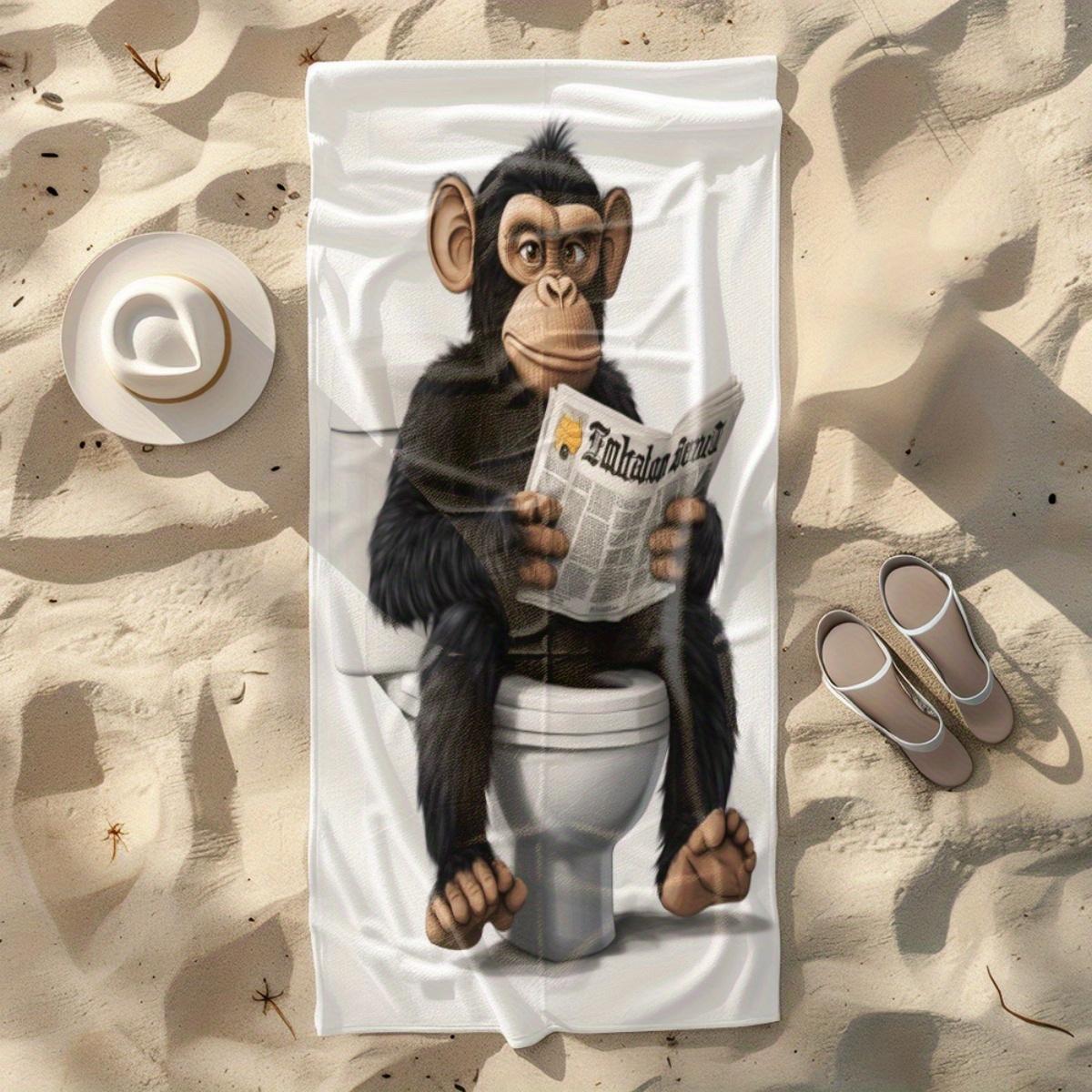 1pc Funny Monkey on Toilet Reading Newspaper Beach Towel - Soft, Absorbent, Lightweight & Quick-Dry, Large Rectangular Towel for W40*H60(CM)
1pc Funny Monkey on Toilet Reading Newspaper Beach Towel - Soft, Absorbent, Lightweight & Quick-Dry, Large Rectangular Towel for W40*H60(CM)