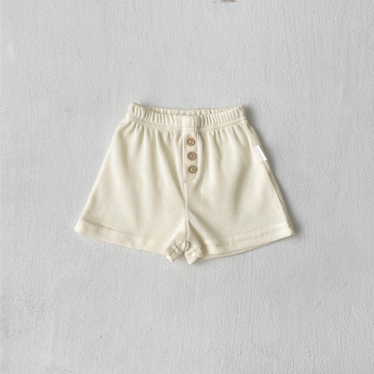 Kids Summer Waffle Shorts: Unisex, Three-Button, Solid Colors, Casual Five-Point Pants 80 cm
Kids Summer Waffle Shorts: Unisex, Three-Button, Solid Colors, Casual Five-Point Pants 80 cm