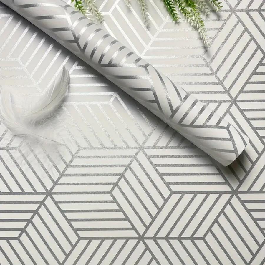 Geometric Hexagon Silver Peel and Stick Wallpaper Removable Self Adhesive Wallpaper Vinyl Film Shelf Paper and Drawer Line 45CMX1M
Geometric Hexagon Silver Peel and Stick Wallpaper Removable Self Adhesive Wallpaper Vinyl Film Shelf Paper and Drawer Line 45CMX1M