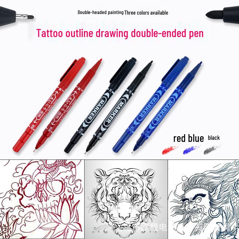 Ouliang Dual-Ended Tattoo Outline Marker: Water-Based, Long-Lasting, Fade-Resistant Skin Brush Pen Black Single
Ouliang Dual-Ended Tattoo Outline Marker: Water-Based, Long-Lasting, Fade-Resistant Skin Brush Pen Black Single