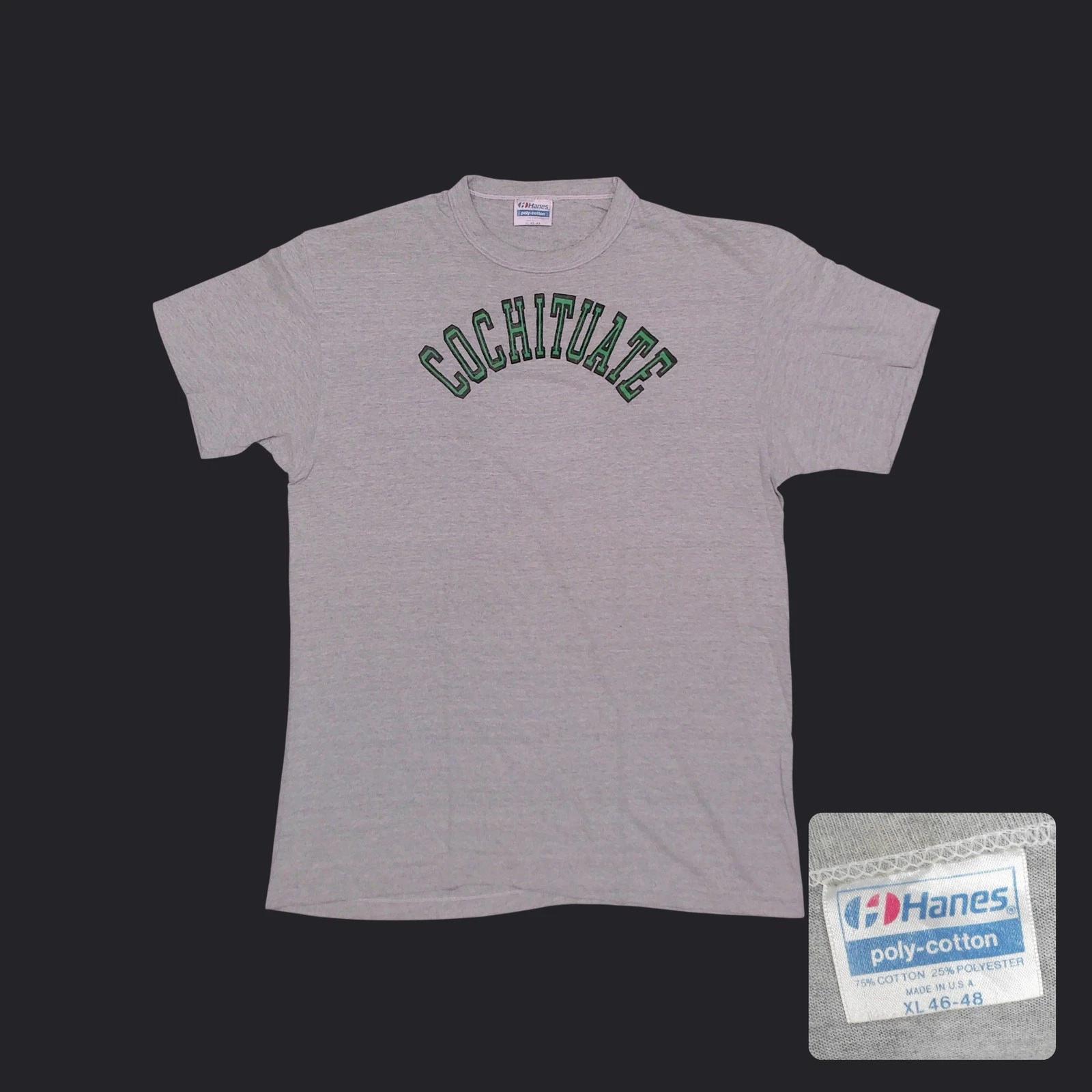Vintage 80s Hanes Blue Bar T-Shirt Cochituate Single Stitch Gray Mens XL XL
Vintage 80s Hanes Blue Bar T-Shirt Cochituate Single Stitch Gray Mens XL XL