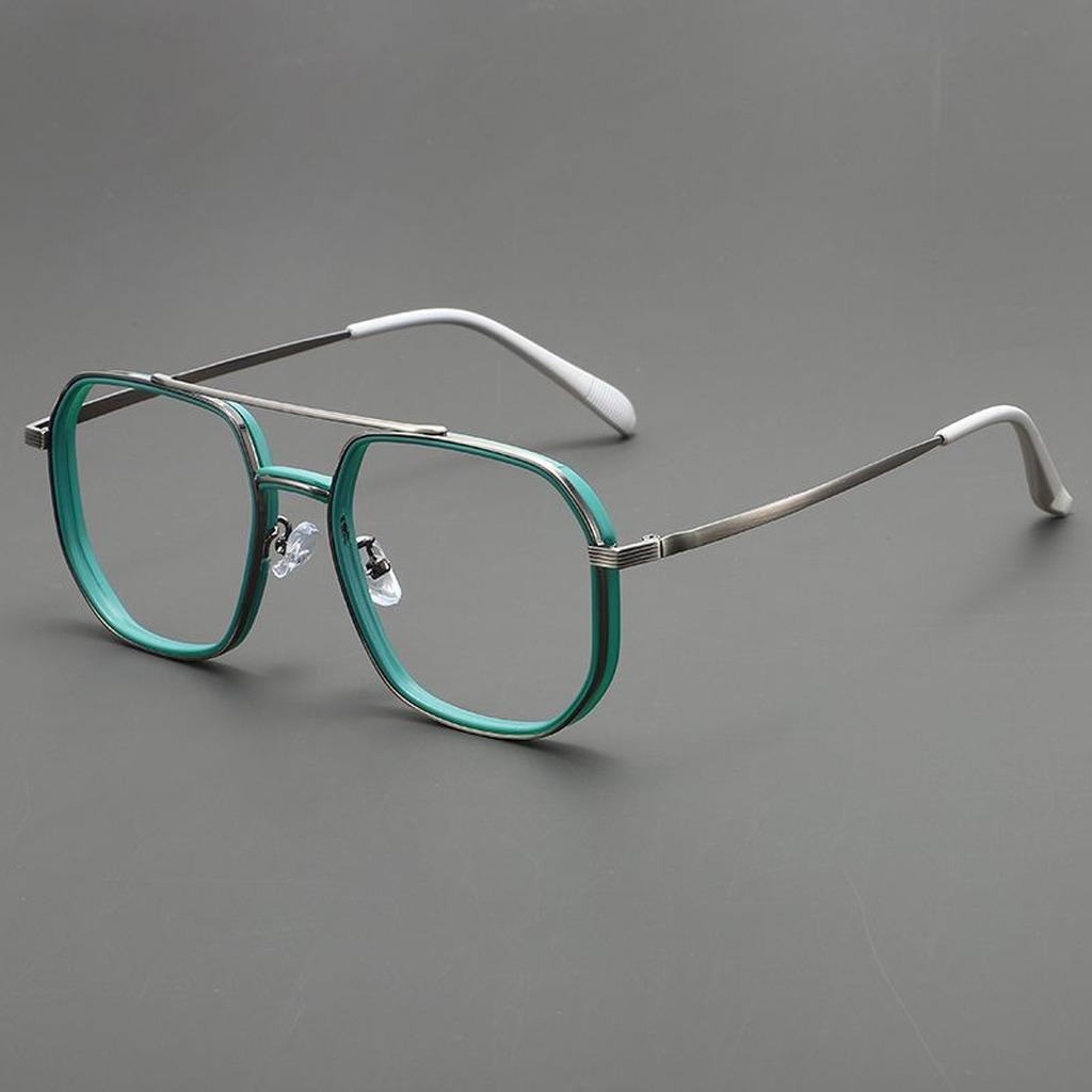 Polygonal Double Bridge Blue Light Blocking Eyeglasses Frames, Customizable Prescription Metal Glasses Fashion Glasses for Daily
Polygonal Double Bridge Blue Light Blocking Eyeglasses Frames, Customizable Prescription Metal Glasses Fashion Glasses for Daily