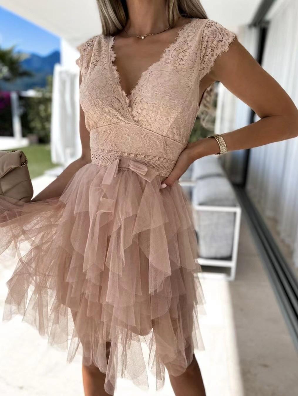 Temperament Sexy V-neck Lace Sleeveless Party Dress S рожевий
Temperament Sexy V-neck Lace Sleeveless Party Dress S рожевий