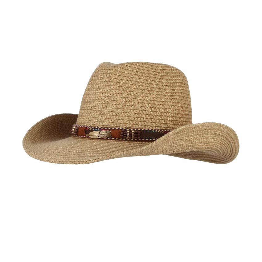 Western Cowboy Sun Hat For Men Cowgirl Summer Hats Straw Sun Protection Beach Hat With Alloy Feather Beads Panama Cap One Size
Western Cowboy Sun Hat For Men Cowgirl Summer Hats Straw Sun Protection Beach Hat With Alloy Feather Beads Panama Cap One Size