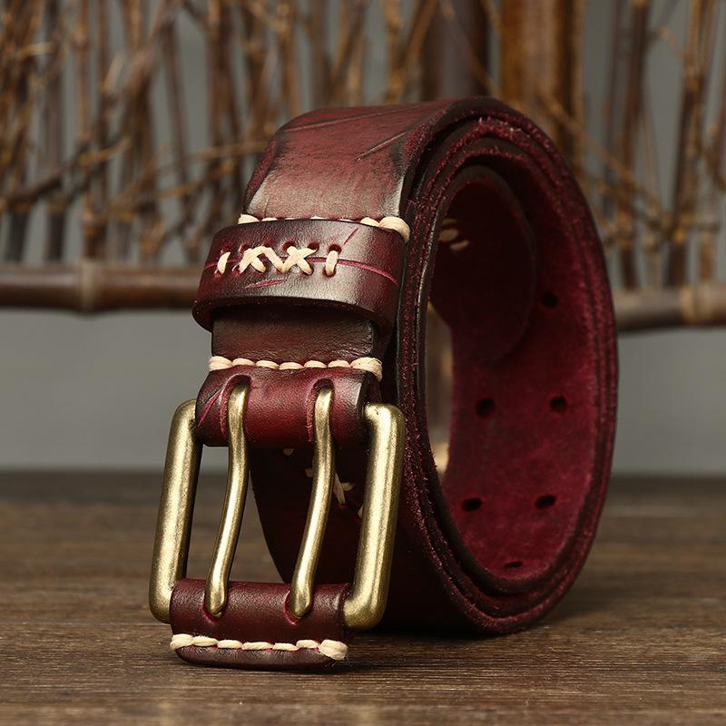 3.8CM Men s Retro Vintage Real Genuine Leather Belt Double Needle Buckle Classic Hole Jeans Belt Cowboy Strap 125cm
3.8CM Men s Retro Vintage Real Genuine Leather Belt Double Needle Buckle Classic Hole Jeans Belt Cowboy Strap 125cm