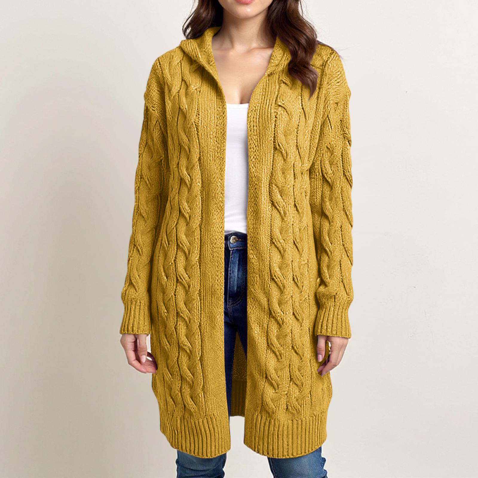Women s Casual Mid-Length Color Cable Hooded Knitted Cardigan Sweater Jacket XL жовтий
Women s Casual Mid-Length Color Cable Hooded Knitted Cardigan Sweater Jacket XL жовтий