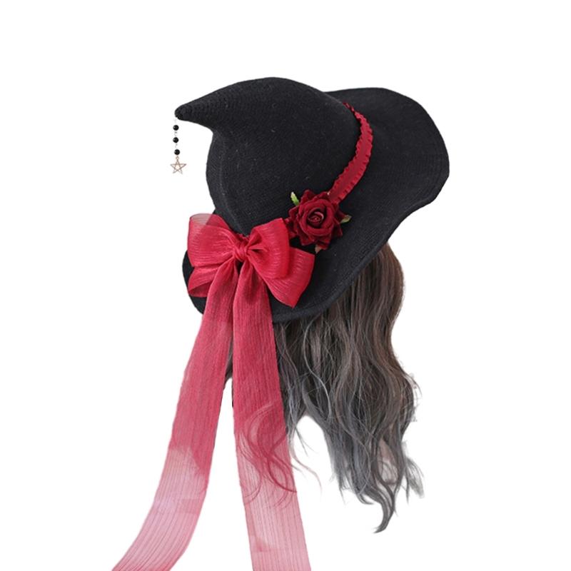 Halloween Party Witch Cap Cosplay Wizard Hat Punk Style Bowknot Rose Hat Party Costume Headwear Lady Festival Headdress
Halloween Party Witch Cap Cosplay Wizard Hat Punk Style Bowknot Rose Hat Party Costume Headwear Lady Festival Headdress