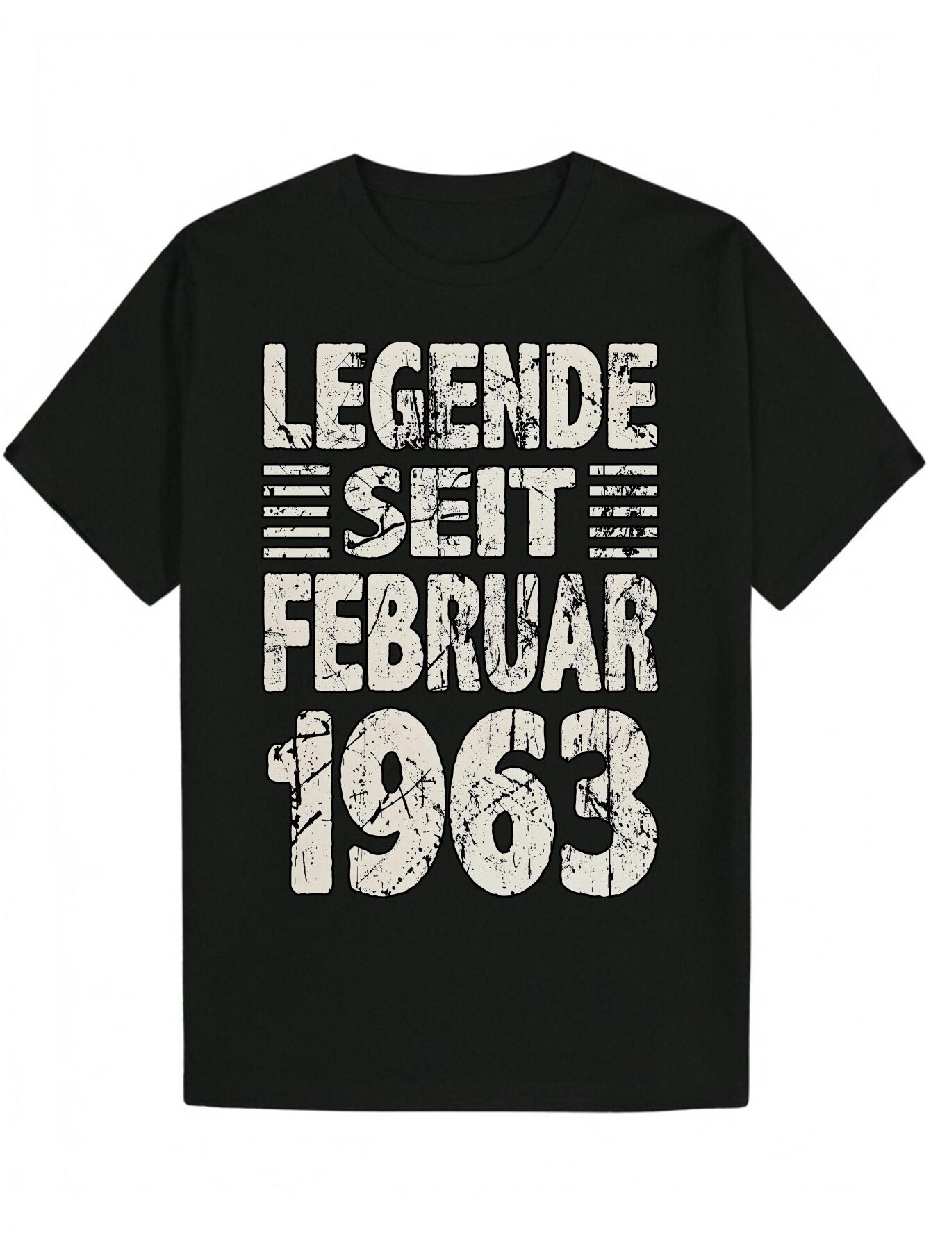 Casual Crew Neck T-shirt - LEGENDE SEIT FEBRUAR 1963 Distressed Letter Print M
Casual Crew Neck T-shirt - LEGENDE SEIT FEBRUAR 1963 Distressed Letter Print M