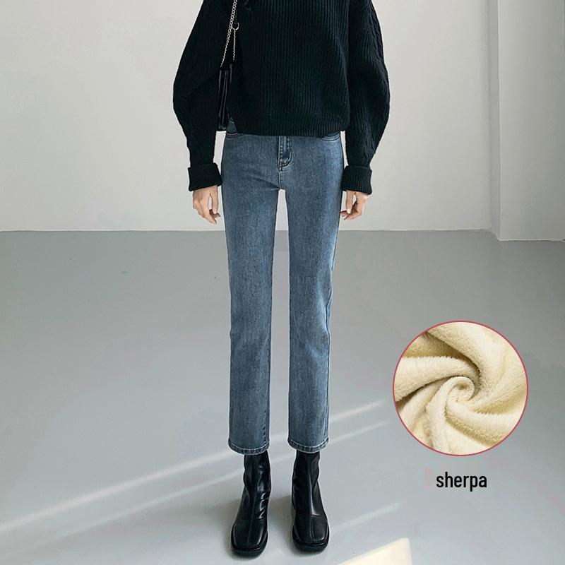 Petite Women s High-Waisted Fleece-Lined Straight-Leg Jeans, Thickened Lamb Wool Outer, 2025 Winter Cigarette Style. Large
Petite Women s High-Waisted Fleece-Lined Straight-Leg Jeans, Thickened Lamb Wool Outer, 2025 Winter Cigarette Style. Large