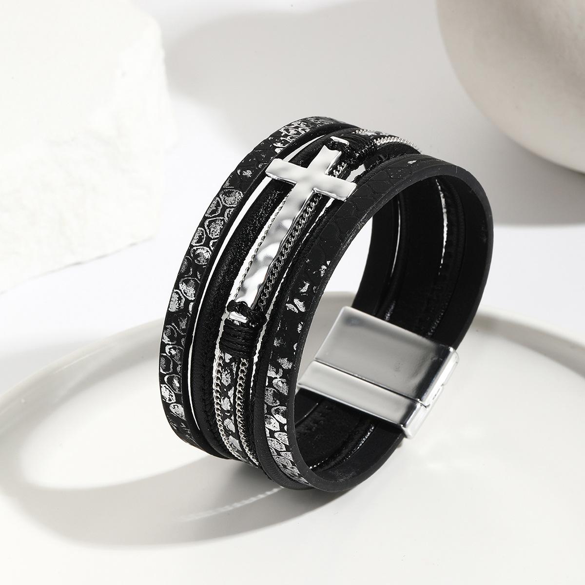 Vintage Cross Leather Bracelet for Women Multilayer Chain Braided Wrap Religious Jewelry Accessories чорний
Vintage Cross Leather Bracelet for Women Multilayer Chain Braided Wrap Religious Jewelry Accessories чорний